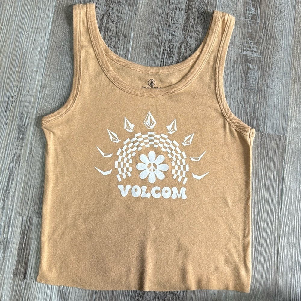 Volcom Tan Screen Print Tank Size L